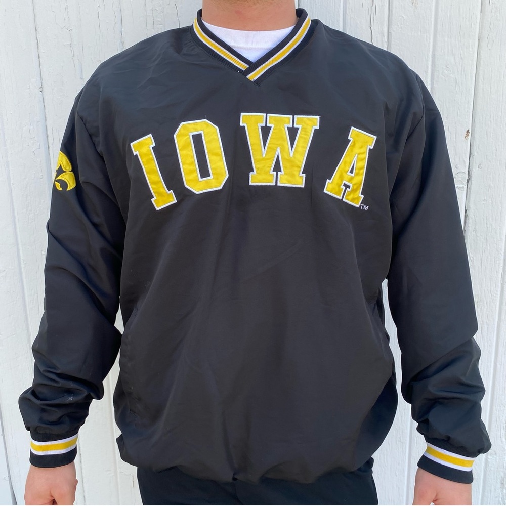 University of Iowa Hawkeyes black and gold windbreaker